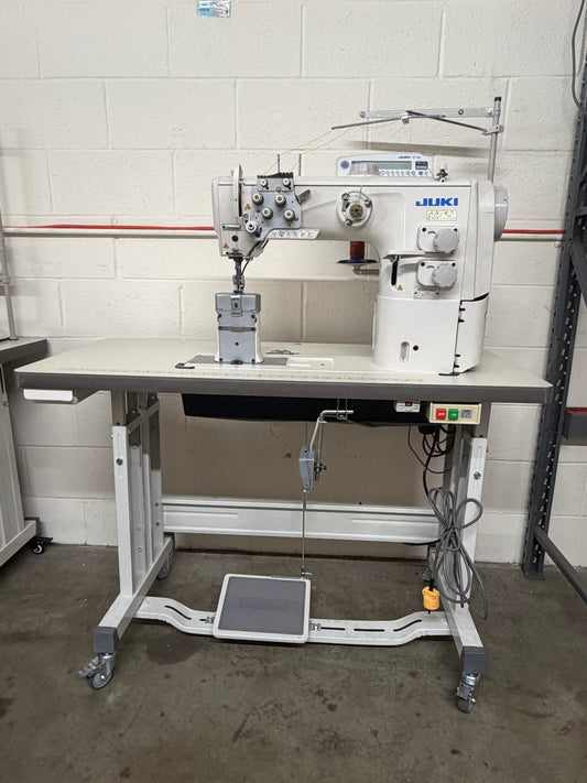 Pre-owned JUKI PLC 2760-7 Double Needle Post-Bed Walking Foot sewing Machine