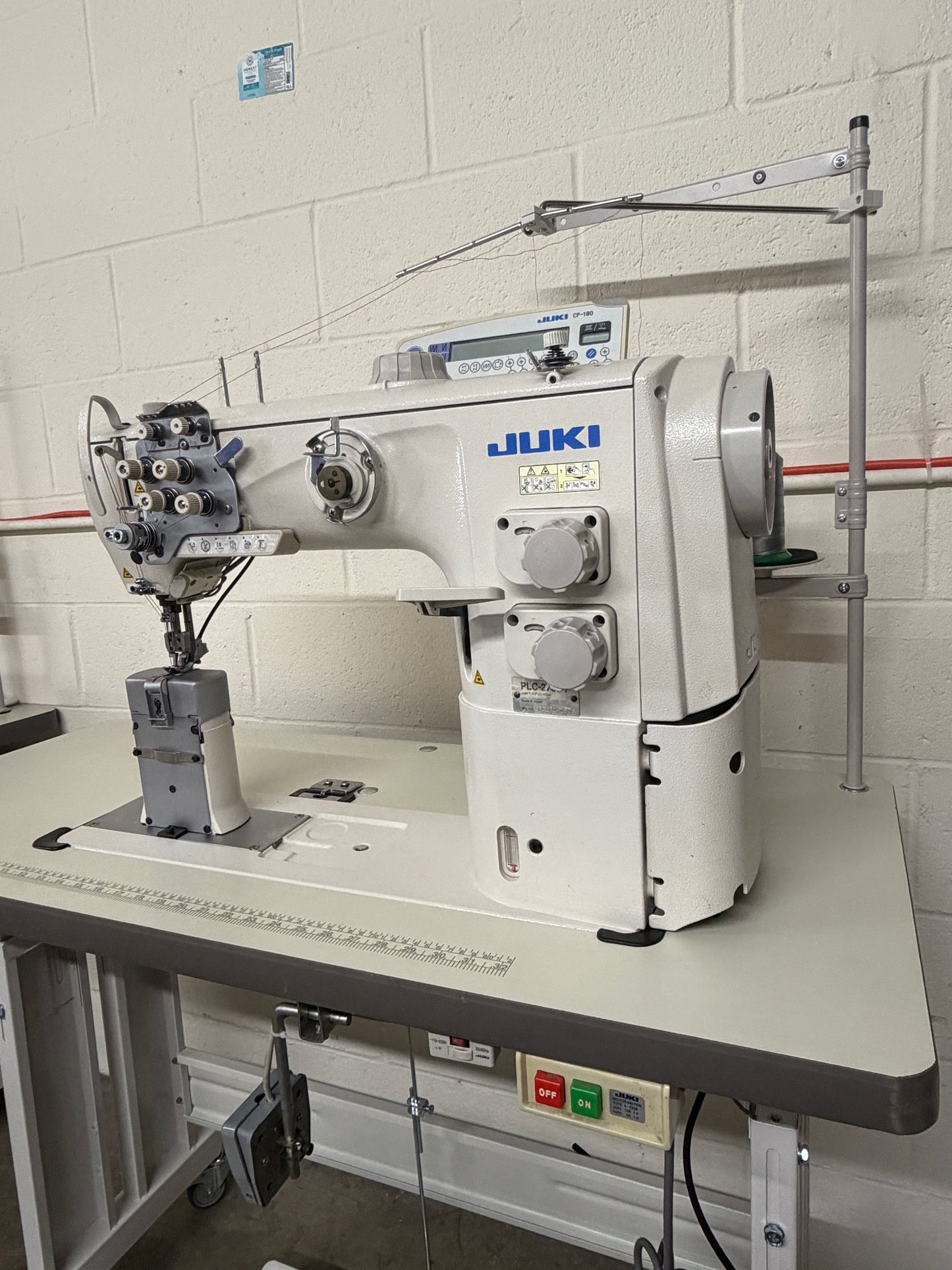 Pre-owned JUKI PLC 2760-7 Double Needle Post-Bed Walking Foot sewing Machine