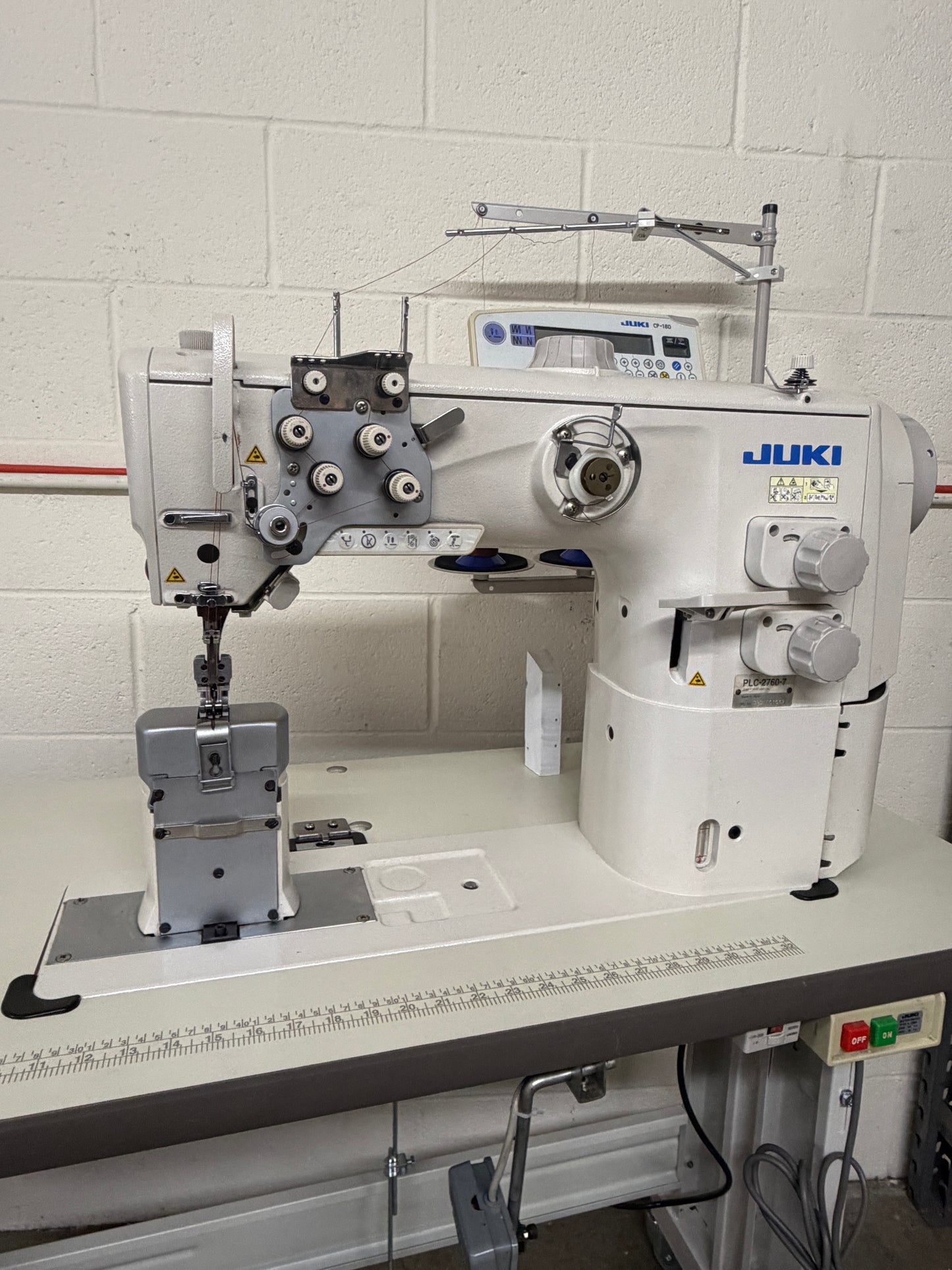 Pre-owned JUKI PLC 2760-7 Double Needle Post-Bed Walking Foot sewing Machine