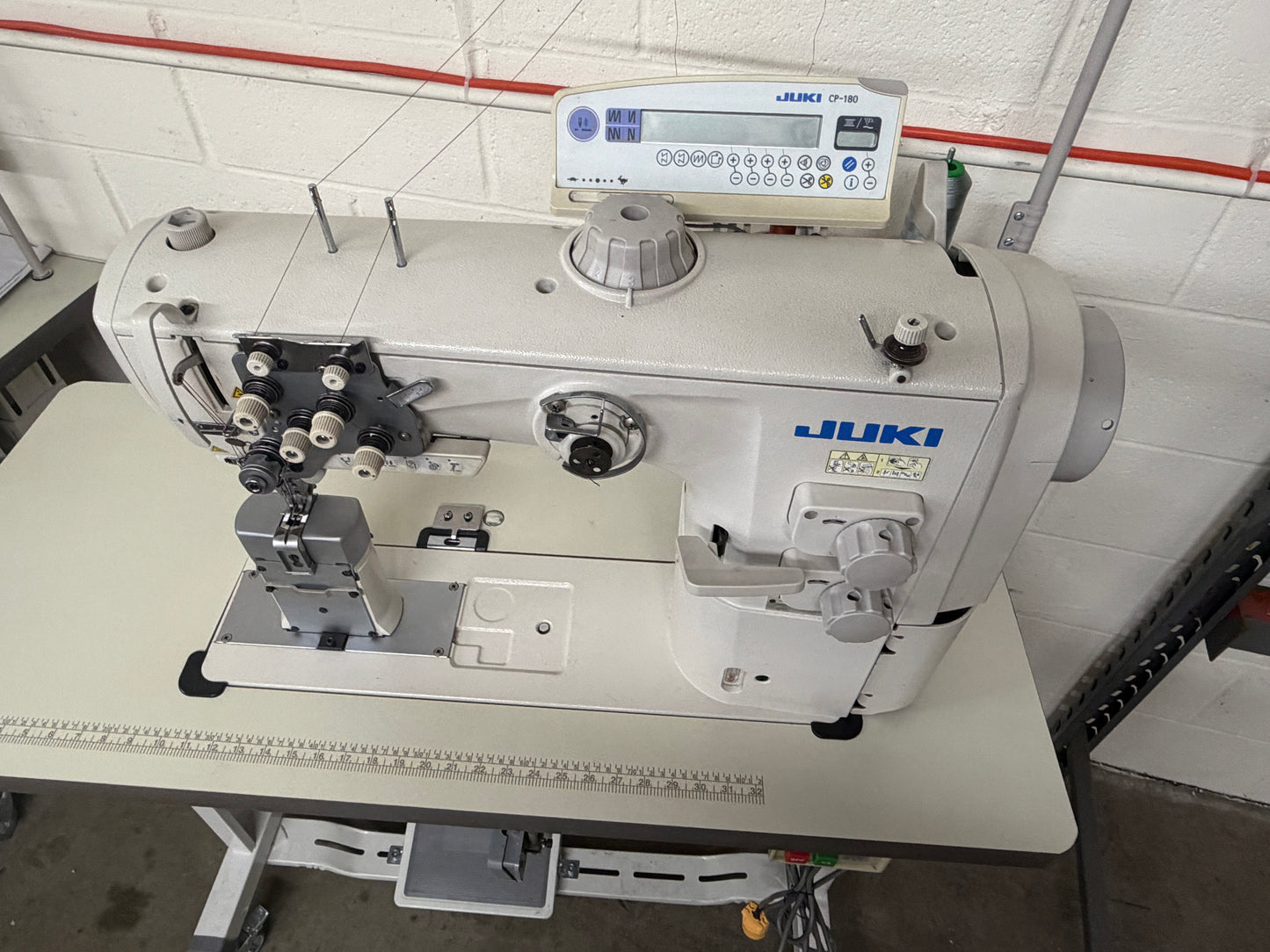 Pre-owned JUKI PLC 2760-7 Double Needle Post-Bed Walking Foot sewing Machine