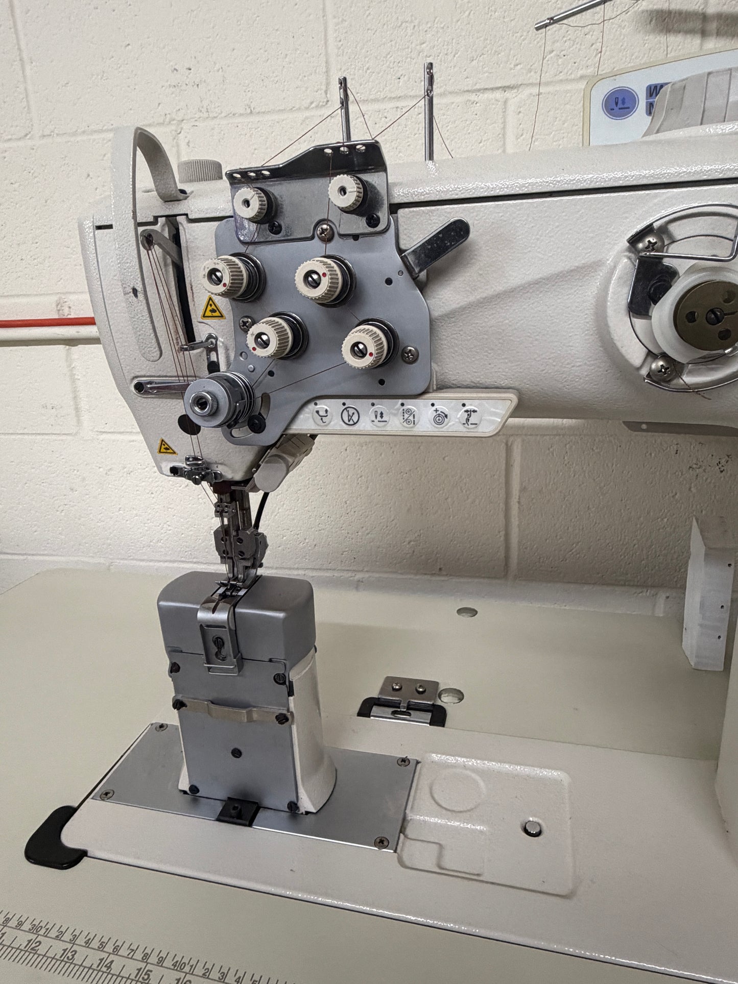 Pre-owned JUKI PLC 2760-7 Double Needle Post-Bed Walking Foot sewing Machine