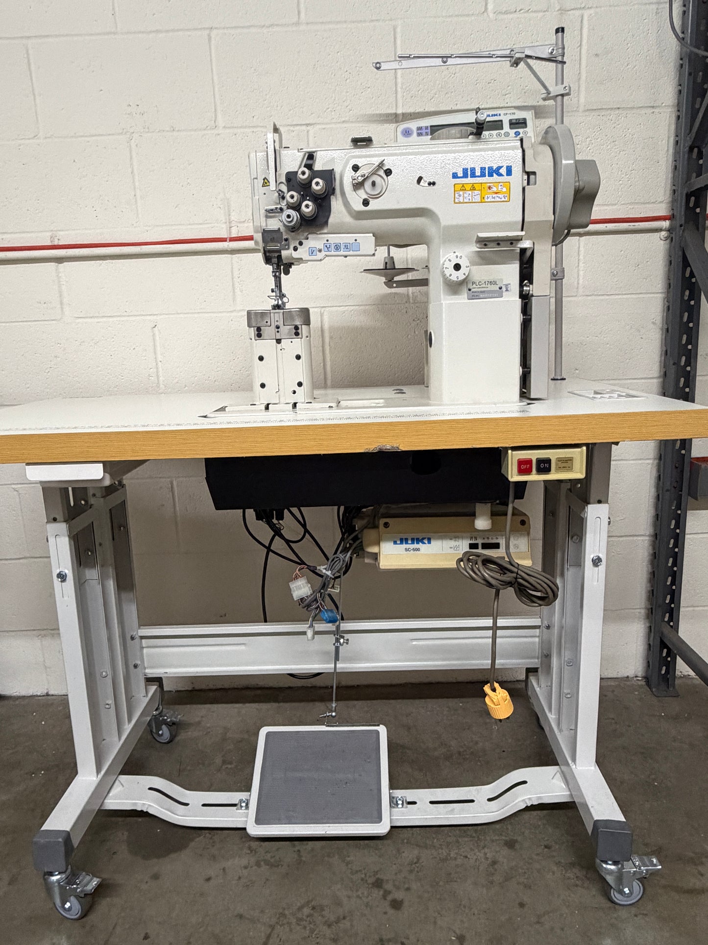 Pre-owned JUKI PLC 1760 Double Needle Post-Bed Walking Foot sewing Machine