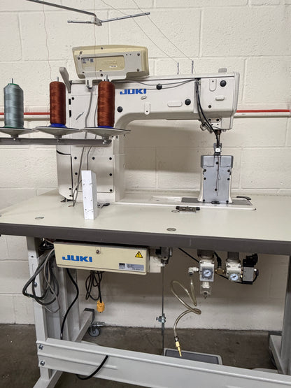 Pre-owned JUKI PLC 2760-7 Double Needle Post-Bed Walking Foot sewing Machine