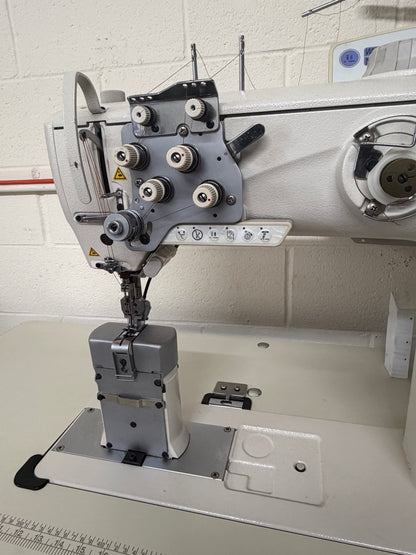 Pre-owned JUKI PLC 2760-7 Double Needle Post-Bed Walking Foot sewing Machine
