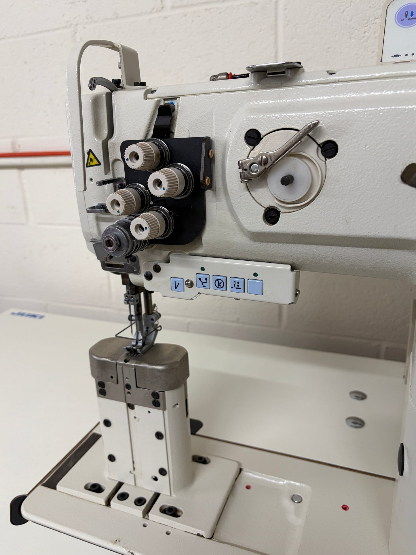 Pre-owned JUKI PLC 1760 Double Needle Post-Bed Walking Foot sewing Machine