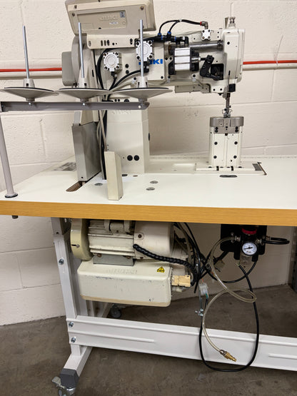 Pre-owned JUKI PLC 1760 Double Needle Post-Bed Walking Foot sewing Machine