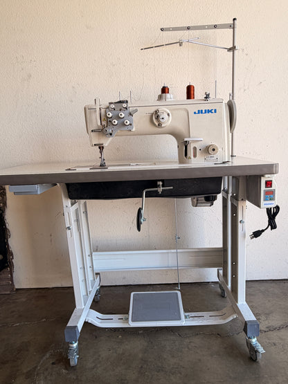 Pre-owned JUKI LU-2860 Double Needle Walking Foot Sewing Machine