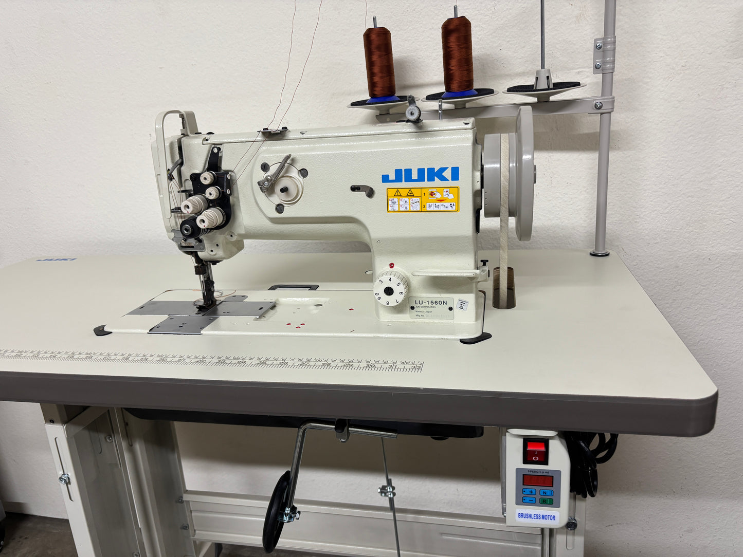 Pre-owned JUKI LU-1560N 2 Needle Walking foot industrial Sewing Machine