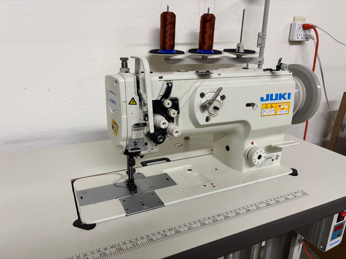 Pre-owned JUKI LU-1560N 2 Needle Walking foot industrial Sewing Machine